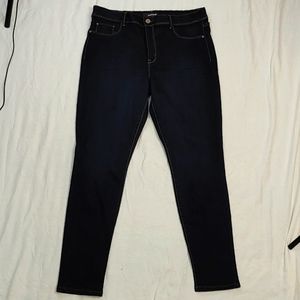 High waist dark blue jeans